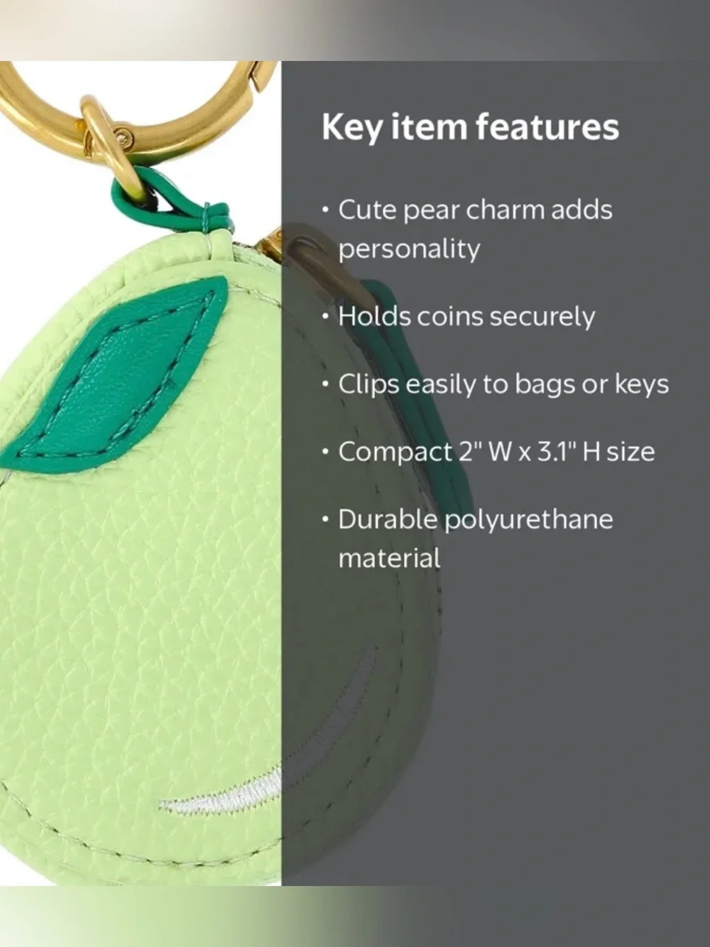 Free Assembly Women's Pear Coin Pouch Handbag Charm *NEW